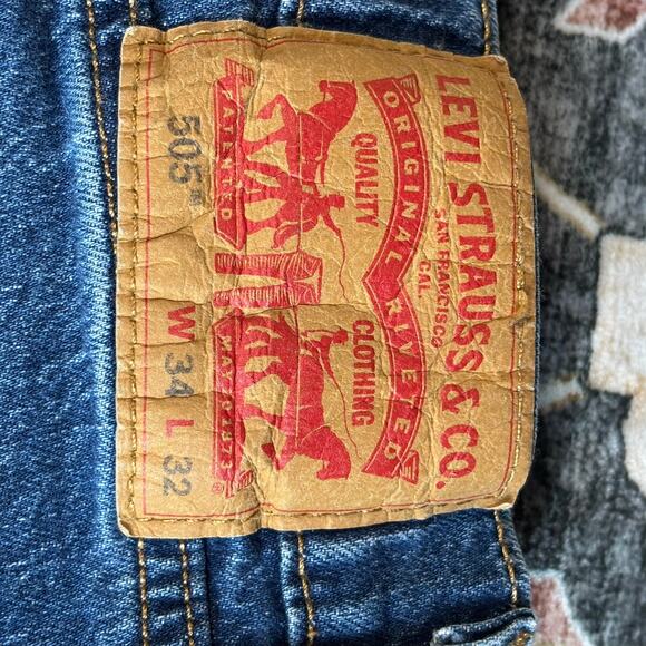 Levi’s 505 Men’s Jeans Straight Leg Denim Size 34 X 30 - Picture 7 of 10